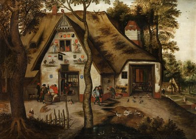 Dorfszene mit einer Taverne in St. Michael von Pieter Brueghel the Younger